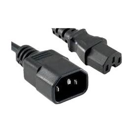 POWER CORD C14 - C15, 14AWG, 15AMP, 250V, HEAVY DUTY SJT JACKET, BLACK, 6FT, C14
