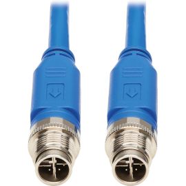 Eaton Tripp Lite Series M12 X-Code Cat6 1G UTP CMR-LP Ethernet Cable (M/M), IP68, PoE, Blue, 1 m (3.3 ft.)