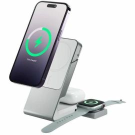MATRIX 3-IN-1 UNIV CHARGER- WHT FOR PHONE EARBUDS AND APPLE WATCH