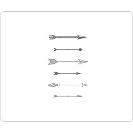 OTM Hipster Prints White Mouse Pad, Shooting Grey Arrows