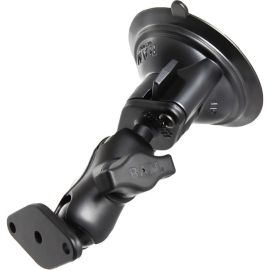 RAM TWIST LOCK SUCTION CUP WITH SHORT DOUBLE SOCKET ARM AND DIAMOND BASE ADAPTER