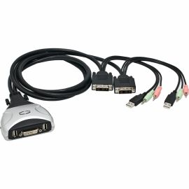 USB INTERFACE, 2X PORTS DVI CABLE KVM SW