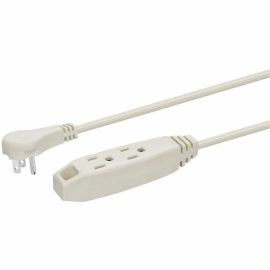 MONOPRICE 3-OUTLET FLAT PLUG HOUSEHOLD EXTENSION CORD_16AWG_13A_SPT-2_WHITE_10FT
