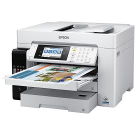 Epson WorkForce ST-C8090 Inkjet Multifunction Printer-Color-Copier/Fax/Scanner-4800x1200 dpi Print-Automatic Duplex Print-66000 Pages-550 sheets Input-Color Flatbed Scanner-1200 dpi Optical Scan-Color Fax-Wireless LAN-Epson Connec
