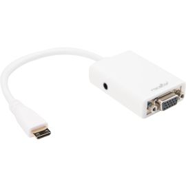 Rocstor Premium 6in Mini HDMI to VGA Adapter Converter for Digital Still Camera / Video Camera - 1920x1080 - HDMI/VGA for Video Device, Projector, Monitor, Tablet PC, Camera - 15cm - 1 Pack - 1 x HDMI Mini Type C Digital Audio/Vid