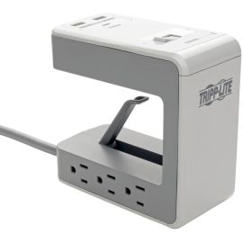 Tripp Lite by Eaton 6-Outlet Surge Protector w/2 USB-A (2.4A Shared) & 1 USB-C (3A) - 8 ft. (2.43 m) Cord, 1080 Joules, Desk Clamp