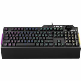 ASUS RA04 TUF GAMING K1 RGB KEYBOARD, DEDICATED VOLUME KNOB, SPILL RESISTANCE, S