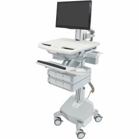 Ergotron StyleView Cart with LCD Pivot, LiFe Powered, 6 Drawers