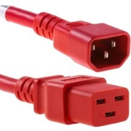 POWER CORD C14 TO C19 15AMP, RED, 4FT