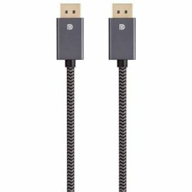 DISPLAYPORT 1.4 EASYPLUG NYLON BRAIDED CABLE  6FT  GRAY