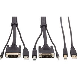 Tripp Lite by Eaton DVI KVM Cable Kit - DVI USB 3.5 mm Audio (3xM/3xM) + USB (M/M) 1080p 10 ft. (3.05 m)