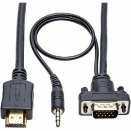 Eaton Tripp Lite Series HDMI to VGA + Audio Active Adapter Cable (HDMI to Low-Profile HD15 + 3.5 mm M/M), 3 ft. (0.9 m)