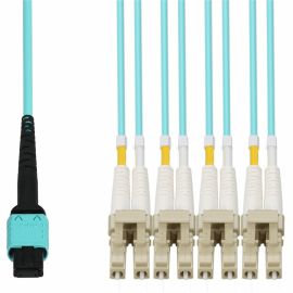 1M MPO/4LC F/M AQUA OM4 LSZH FIBER PATCH CABLE