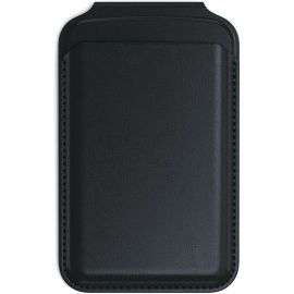 VEGAN-LEATHER MAGNETIC WALLET STAND (BLACK)