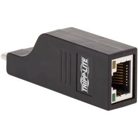 Tripp Lite by Eaton USB-C to Gigabit Ethernet Vertical Network Adapter (M/F) - USB 3.1 Gen 1 10/100/1000 Mbps Black
