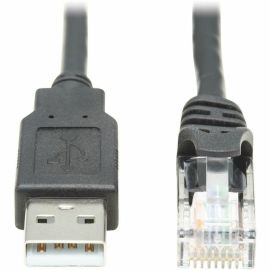 Tripp Lite by Eaton USB-A to RJ45 Rollover Console Cable (M/M) - Cisco Compatible 250 Kbps 10 ft. (3.05 m) Black