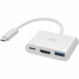 3-IN-1 ADAPTER WITH HDMI, USB 3.0 TYPE-A, AND USB-C OUTPUTS