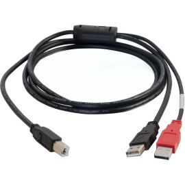 6FT USB 2.0 ONE B MALE TO TWO A MALE Y-CABLE