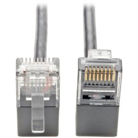Tripp Lite by Eaton Right-Angle Cat6 Gigabit Snagless Molded Slim UTP Ethernet Cable (RJ45 M/M) Gray 2 ft. (0.61 m)