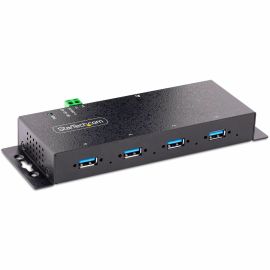 StarTech.com 4-Port Industrial USB 3.0 5Gbps Hub, Rugged USB Hub w/ ESD & Surge Protection, DIN/Wall/Desk Mountable, USB-A Expansion Hub