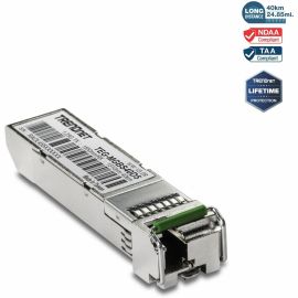 TRENDnet SFP to RJ45 Dual Wavelength Single-Mode LC Module; TEG-MGBS40D5; Must Pair with TEG-MGBS40D3 or a Compatible Module; Up to 40km (24.9 miles); Standard SFP Slot Compatible; Lifetime Protection