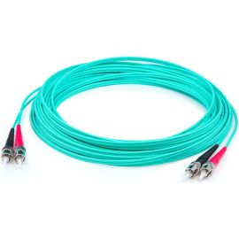 AddOn 91m ST (Male) to ST (Male) Straight Aqua OM4 Duplex Plenum Fiber Patch Cable