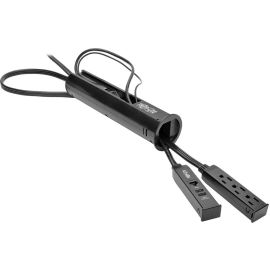 Tripp Lite by Eaton Protect It! 3-Outlet Desktop-Grommet Surge Protector 10 ft. Cord 900 Joules 2 USB Charging Ports RJ45 Black Housing