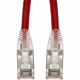 6FT RED CAT 6 SHIELDED PVC ETHERNET CABLE SNAGLESS EASY CLEAR BOOT TAA RJ-45 M/M