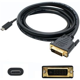 6ft (2m) USB-C 3.1 to DVI-D Dual Link (24+1 pin) Male to Male Black Cable