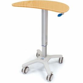 KIDNEY CART-HARD ROCK MAPLE COLOR WORK SURFACE, MANUAL HEIGHT ADJUSTMENT, 3IN LO