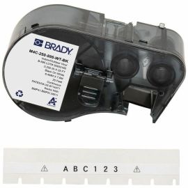 VINYL LABEL TAPE W/ RIBBON FOR BMP41 BMP51 M511 PRINTERS - 0.25, BLACK ON WHITE
