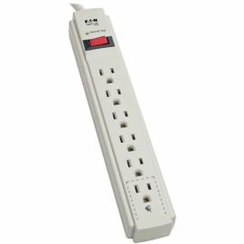 Tripp Lite by Eaton Protect It! 6-Outlet Surge Protector 4 ft. (1.22 m) Cord 790 Joules Diagnostic LED Light Gray Housing