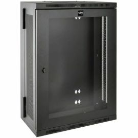 Tripp Lite by Eaton SmartRack 18U Low-Profile Patch-Depth Wall-Mount Half-Height Rack Enclosure Clear Acrylic Window Hinged Back