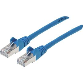 AUGMENTED CATEGORY 6, CAT6A S/FTP PATCH CABLE, 14 FT, BLUE COPPER, 26 AWG, SNAG