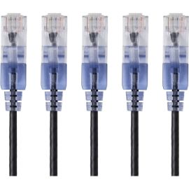 SLIM CAT6A PATCH CABLE,5-PACK_10FT BLACK