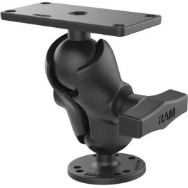 RAM 1.5IN BALL MOUNT WITH 2.5IN ROUND BASE, SHORT ARM & 2IN X 4IN PLATE FOR THE