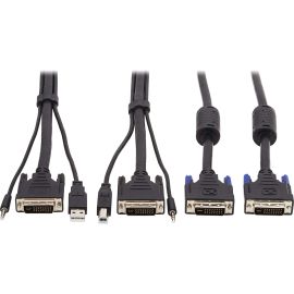 Tripp Lite by Eaton Dual DVI KVM Cable Kit - DVI USB 3.5 mm Audio (3xM/3xM) + DVI (M/M) 10 ft. (3.05 m)