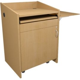 PRE-CONFIGURED L2 SERIES LECTERN, 28IN W, 25IN D, WITH CONNECTIVITY AND FLIP UP