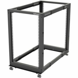 StarTech.com 4-Post 18U Mobile Open Frame Server Rack, 19