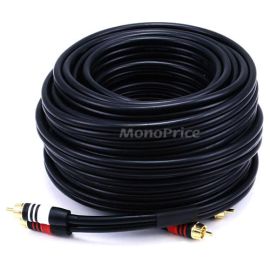 RCA PLUG/2 RCA PLUG M/M CABLE-BLK 50FT