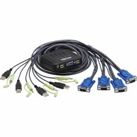 Tripp Lite by Eaton 4-Port VGA KVM Switch with Built-In VGA, USB and 3.5 mm Audio Cables