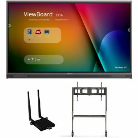 ViewSonic ViewBoard IFP7552-1C-E4 - 4K Interactive Display with WiFi Adapter and Slim Trolley Cart - 400 cd/m2 - 75