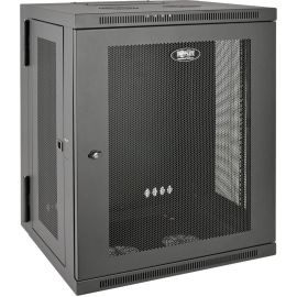 Tripp Lite by Eaton SmartRack 15U Low-Profile Switch-Depth Wall-Mount Half-Height Rack Enclosure Hinged Back