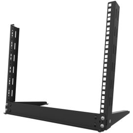 8U TALL 2POST OPEN FRAME DESKTOP RACK - OVERALL DEPTH IS 12.66IN, SQUARE HOLE UP