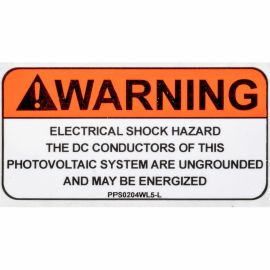 SOLAR LABEL 2X4 SHOCK HAZARD