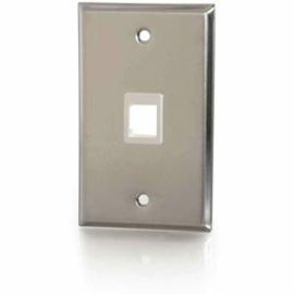 1-PORT SINGLE GANG MULTIMEDIA KEYSTONE WALL PLATE - STAINLESS STEEL