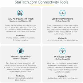 StarTech.com USB-C & USB-A Dock - Hybrid Triple Monitor Laptop Docking Station DisplayPort & HDMI 4K 60Hz/85W PD/6x USB/GbE/USB 3.1 Gen 2