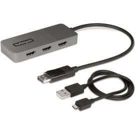 StarTech.com 3-Port MST Hub, DisplayPort to Triple 4K 60Hz HDMI, DP 1.4 Multi-Monitor Adapter, Windows Only