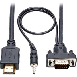 Eaton Tripp Lite Series HDMI to VGA + Audio Active Adapter Cable (HDMI to Low-Profile HD15 + 3.5 mm M/M), 6 ft. (1.8 m)