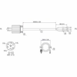 LR-SERIES UPS INPUT CABLE L6-20P TO 3W 10FT